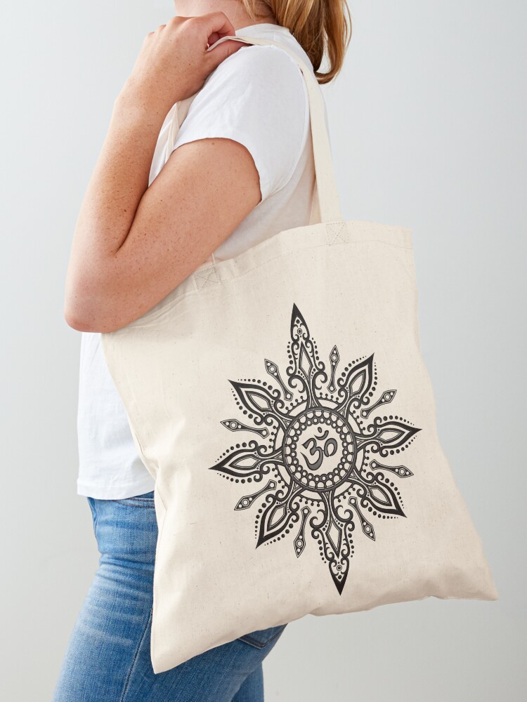 Luxury Yoga Bags - Intricate Yoga Om Star Tote Bag,