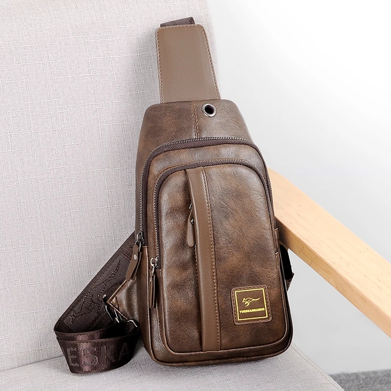 Luxury Bags Sling - Känguru Luxusmarke Brusttasche Männer Umhängetasche Leder