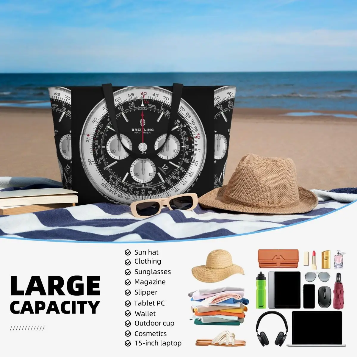 Schwarze Luxus-Uhrenzifferblat – Luxury Yoga Bags Bewertung und Preis